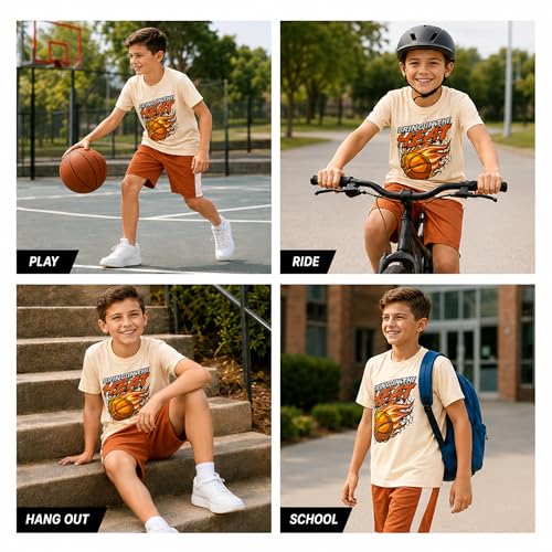 Image of Pro Athlete Active Boys Short Sets - 2 Piece Performance Crewneck Short Sleeve T-Shirt and Shorts Boys Athletic Sets (8-16)
