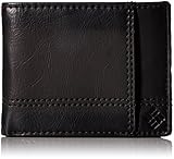 Columbia Men's Leather Traveler Wallet, Black, One Size