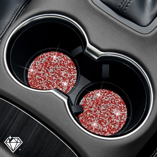 Posavasos para auto SWPHRT 4 piezas 2.75 pulg rojo plateado miniatura 4