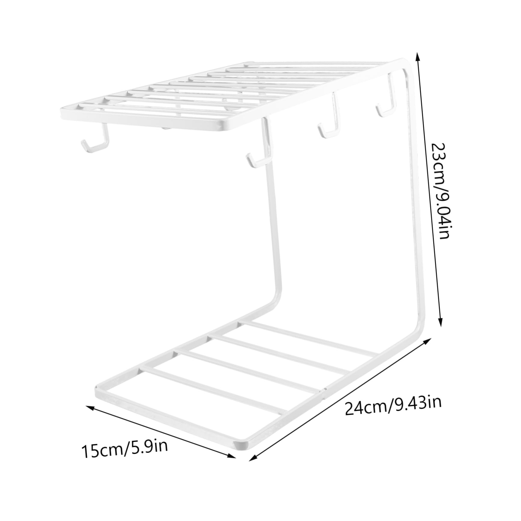 MUCKLILY Nordic Style Cup Stand Rack with Hooks for Mugs Simple Wrought Iron Plate and Cup Holder Multi Purpose Coffee Mug Drying Rack for Kitchen Office Rv and Outdoor Use Random Color