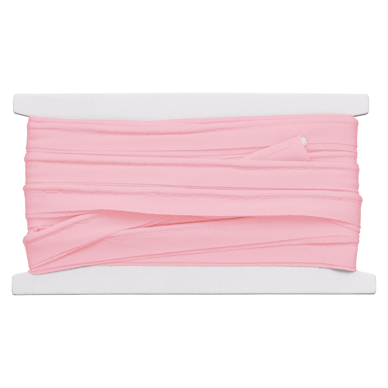 sourcing map Piping Trim Bias Tape, 1.5 cm 5.5M Cotton Folding Binding Tape with Welting Cord, Decorative Sewing Trim for Home Decor Sewing DIY Crafting Clothing Fabric Edge, Pink