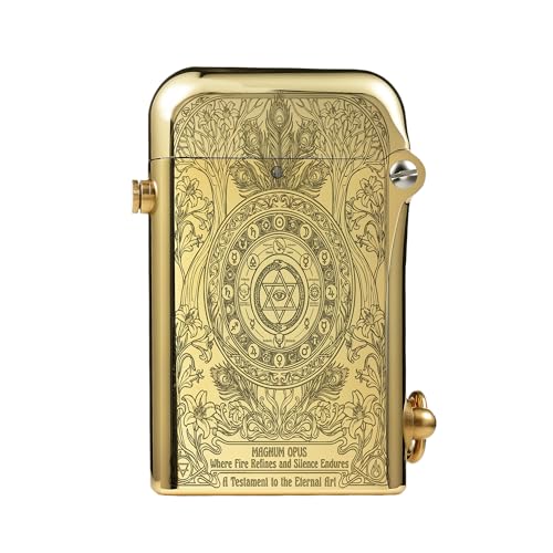 Encendedor clásico recargable THORENS de latón dorado miniatura 1