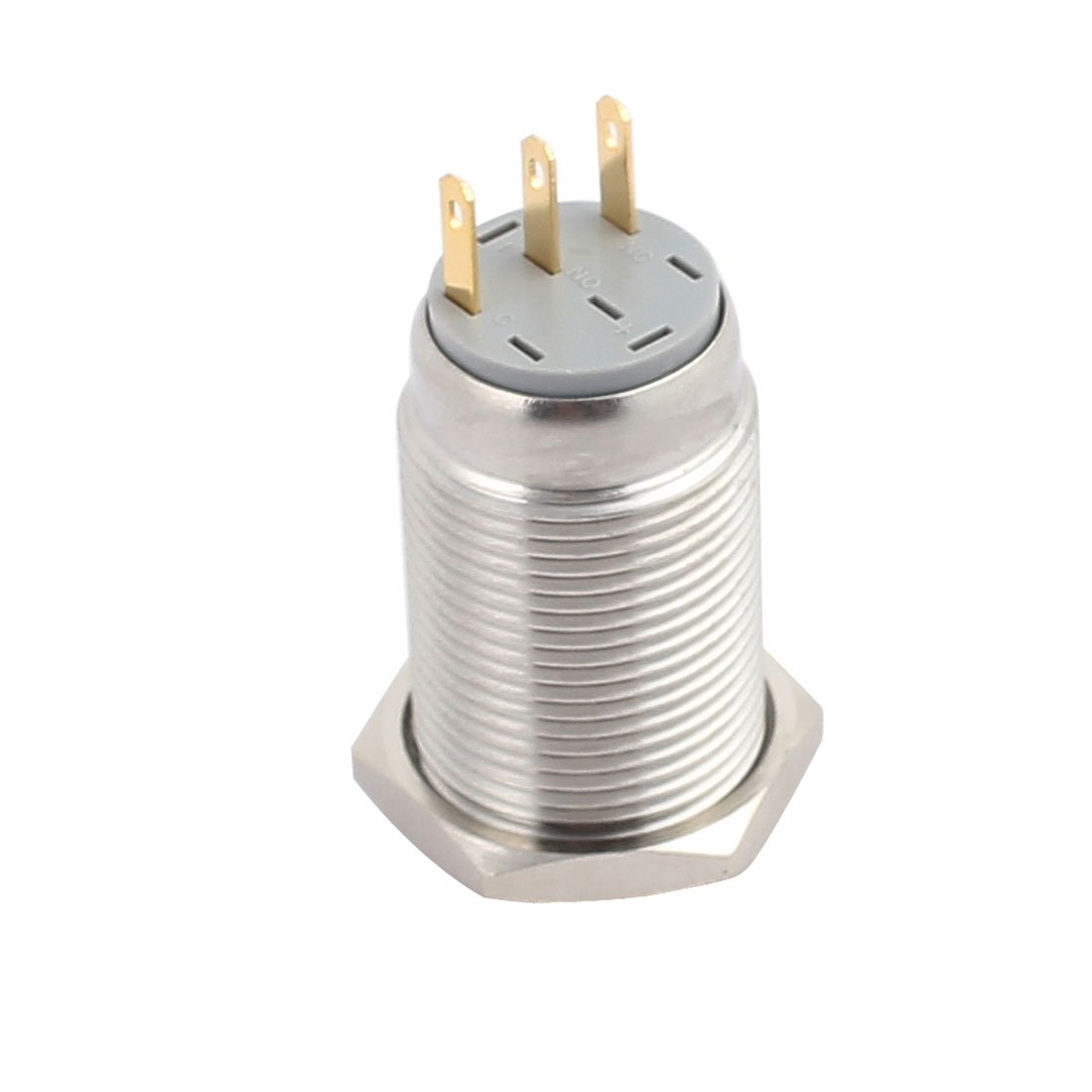 Commutateurs UL 16mm 0.63 "diamètre de montage capuchon plat verrouillage en acier inoxydable bouton-poussoir en métal commutateurs à bouton-poussoir commutateur SPDT VEzSgFdY