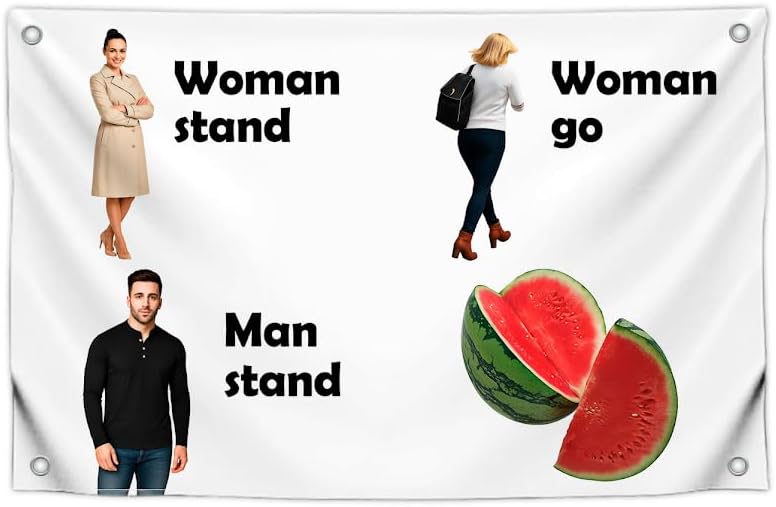 3x5 Feet Flags with Quote ''Woman Stand Woman Go Man Stand'' - Single Sided Flags for Bedroom Mans - Cool Poster Polyester for Room with Four Brass Grommets - Dorm Flag Outdoor or Indoor
