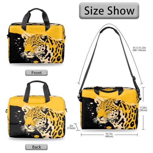 Maletín para laptop 15.6-16 pulgadas estampado leopardo amarillo miniatura 6