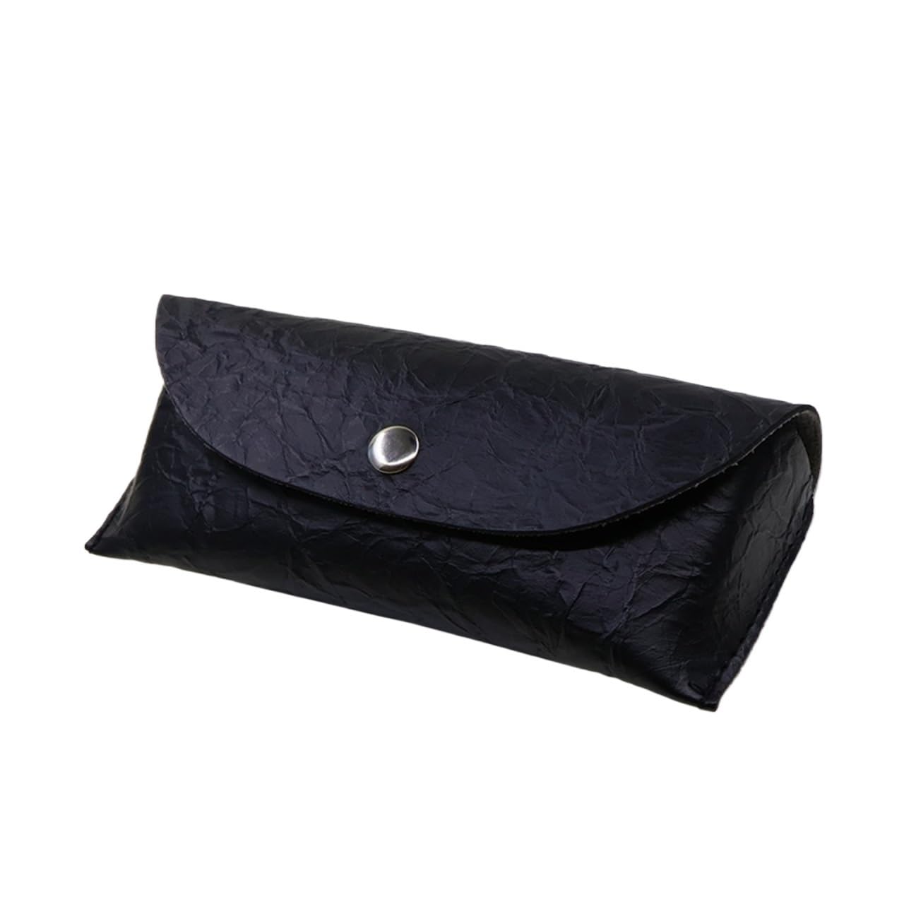 Funda de Gafas Blanda de Cuero Soft PU Leather Sunglasses Case Black White Snap Closure Eyewear Pouch Portable Eyeglass Storage Bag Men Women