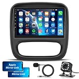 Android Autoradio 2 Din mit GPS Navi Canbus für Opel Vivaro Renault Trafic FIAT Talento Nissan NV300/VW300 9 Zoll Touchscreen Autoradio mit Mirror Link Bluetooth WiFi/FM/RDS/OBD2/DAB+ Rückfahrkamera
