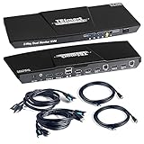 switch audio converter full version 【2 Conmutador KVM de puerto HDMI doble Monitor】: El multiplexor KVM de doble puerto HDMI controla hasta 2 PCS con 1 juego independiente de teclado USB, mouse y 2 monitores extendidos/duplicados con doble entrada de cabezal.
