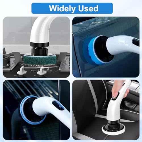 Image of Supvox 4Pcs Replacement Attachment Cleaning Kit for Electric Cleaning Brush, Sponge Pad, Scouring Pad, Fleece Buffing Pad, Microfiber Pad Universal Electric Spin Scrubber Replacement Head
