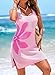 Dokotoo Fashion Clothing Summer Swimsuit Coverup 2026 Vacation Cruise Outfits Beach Swim Coverups for Bathing Suit Cover Ups for Swimwear Slit Bikini Lightweight Resort Wear Beach Dress Pink Clothes