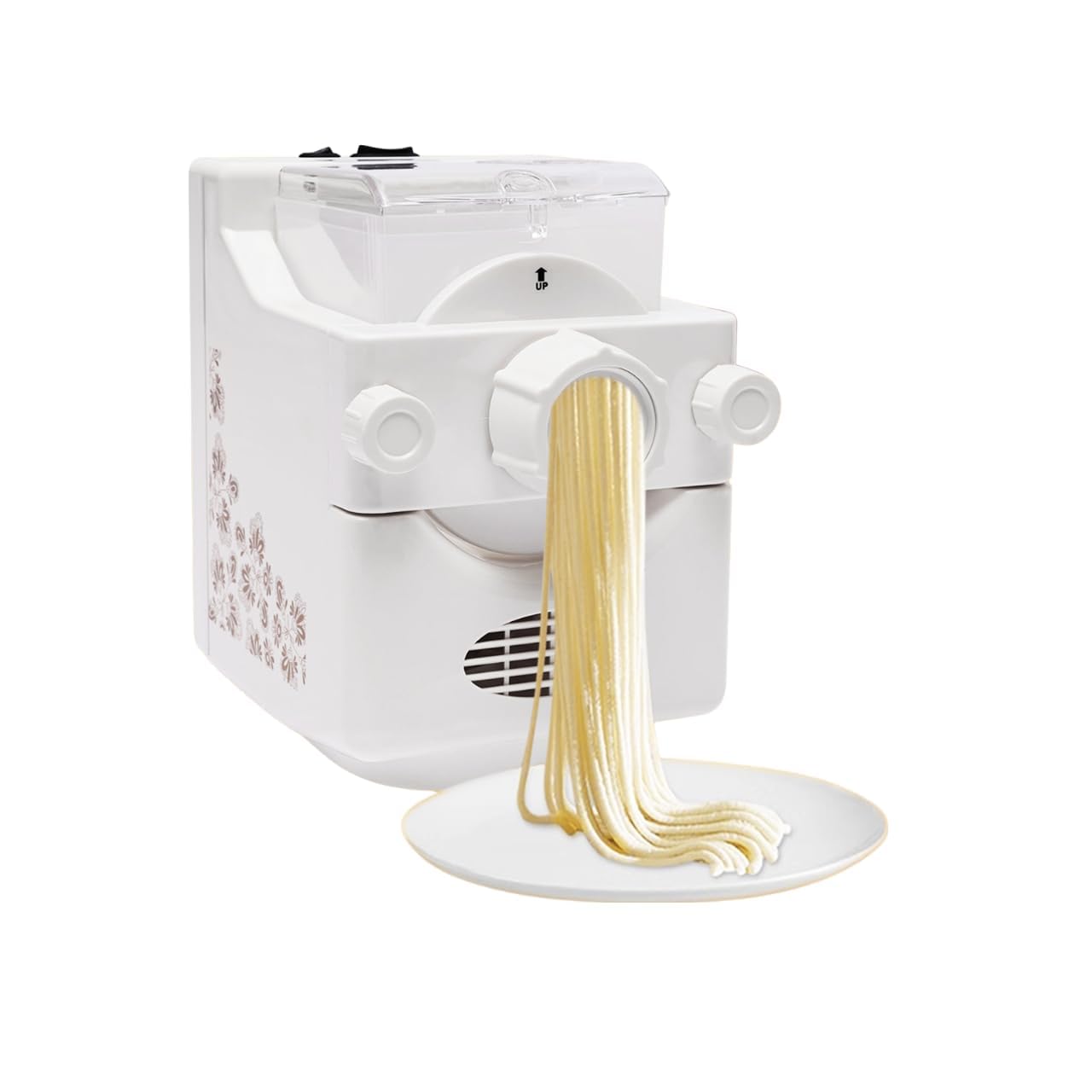Elektryczna maszynka do makaronu, 180 W, 220 V, automatyczna maszynka do makaronu, do gospodarstwa domowego, z 9 tarczami, elektryczna maszyna do spaghetti, do różnych rodzajów makaronu