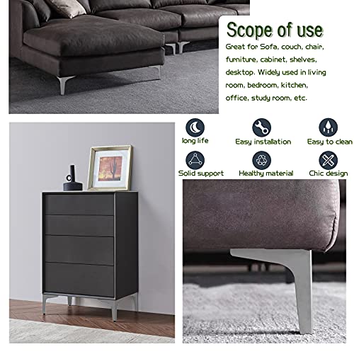Patas de metal para muebles Knpwer de 15 cm con base triangular para sofás y sillas 7