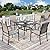 HERA'S HOUSE 5 Pieces Patio Dining Set, Outdoor Table and Chairs Set for 4, 4 x Brown Textilene Dining Chair, 37" Square Metal Dining Table, for Lawn Garden Backyard Deck