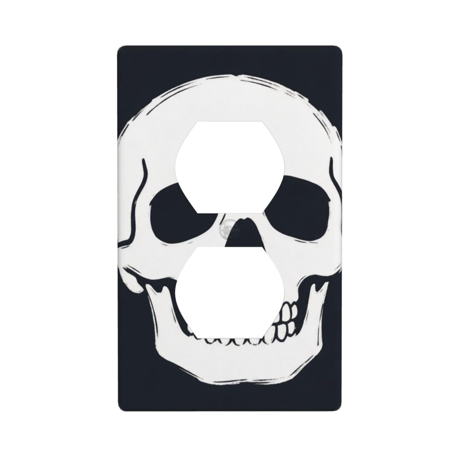 Flat Graffiti Skull Unbreakable Polycarbonate Switch Plate-1 Gang Screwless Wall Plate for Home Office