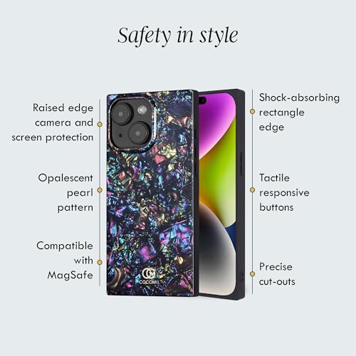 Image of COCOMII Rectangle for iPhone 15 Case, Nebula Abalone Shell