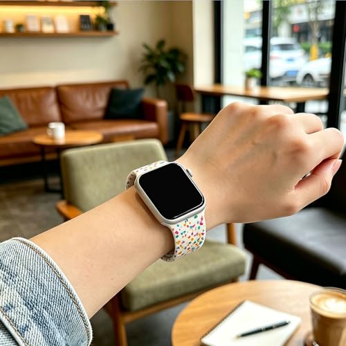 Image of Sport Bands Compatible with Apple Watch Band Women Men 40mm 38mm 41mm 42mm 44mm 45mm 46mm 49mm ,Soft Wristband Waterproof Replacement Strap for iWatch Bands Series 11 10 9 8 7 6 5 4 3 2 1 SE Ultra Starlight