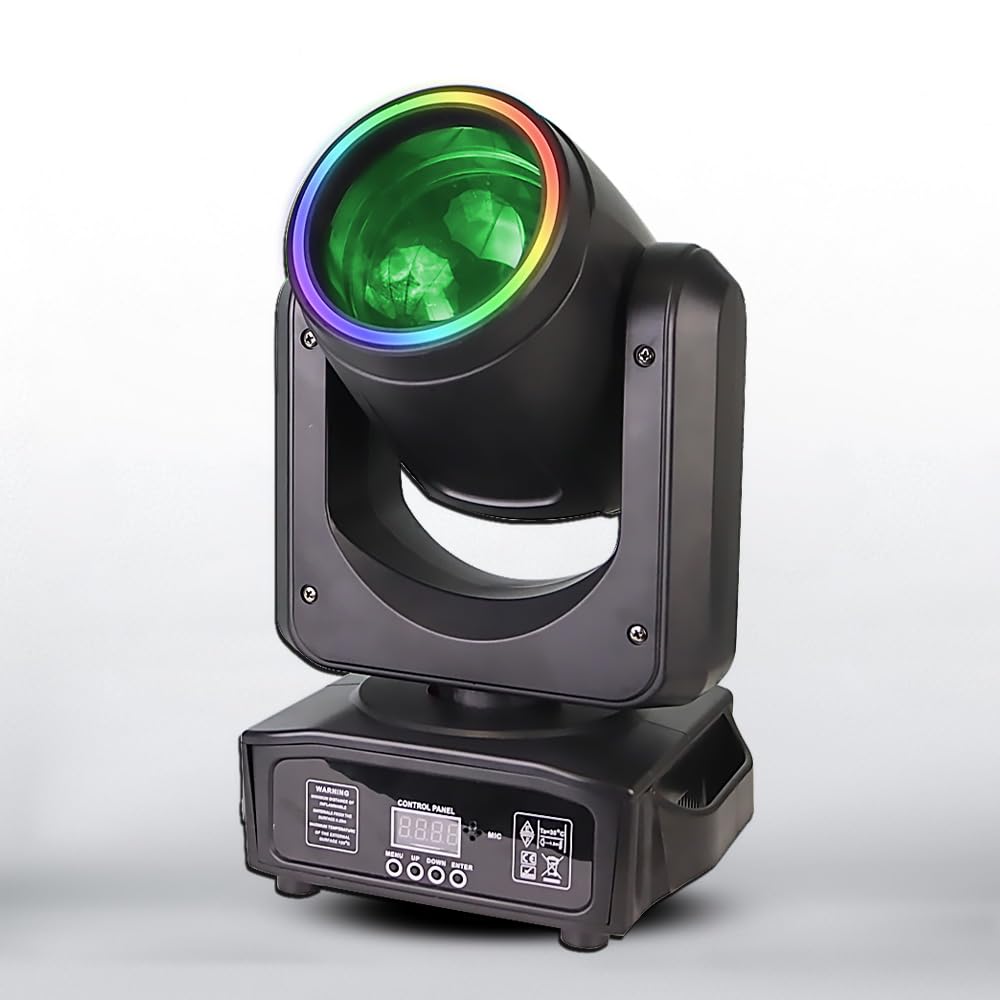 200W LED Moving Head Light with DMX512 Control - Beam & Spot Dual Mode, 6-Color Rainbow, GOBO Effects for Stage Shows, Clubs, Bar Lighting