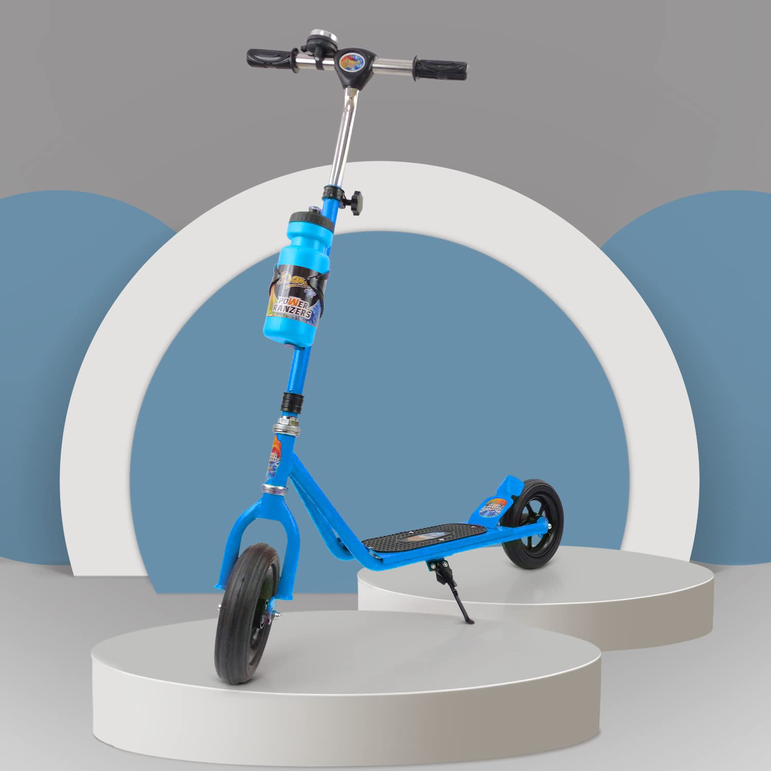 Dash New 2 Wheel Power Ranger Scooter with Sipper, Bell, Side Stand and Height Adjustable Handle for Kids (Upto 12 Years, Capacity 60 kg, Red) (Blue)