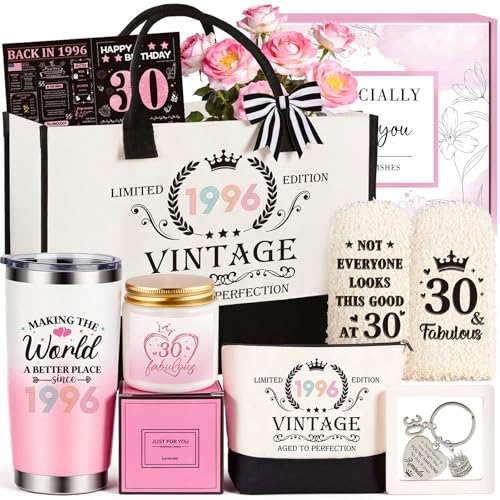 30th Birthday Gifts for Women, Vintage 1996 Happy 30th Birthday