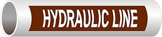 ComplianceSigns.com Hydraulic Line (White Legend On Brown Background) Pipe Label Decal, 8x2 inch 5-Pack Vinyl for Pipe Markers
