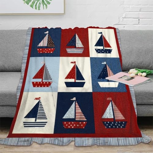 Couverture microfibre 150x200cm seaside plaid salon 3D - 2