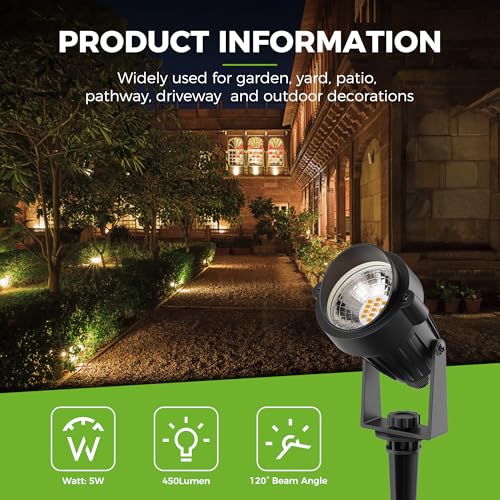 Image of L LOHAS LED Dusk to Dawn Plug in Outdoor Spotlight Warm White 1 Pack
