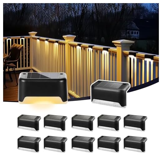 PATIOWIN Solar Deck Lights Outdoor, Solar Step Lights Waterproof Led Lights for Outdoor Stairs, Step, Fence, Patio,Yard,Porch and Balcony(12 Pack,Warm White)