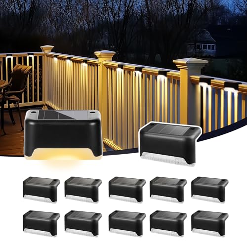 PATIOWIN Solar Deck Lights Outdoor, Solar Step Lights Waterproof Led Lights for Outdoor Stairs, Step, Fence, Patio,Yard,Porch and Balcony(12 Pack,Warm White) by PATIOWIN - Used condition - US$18.74