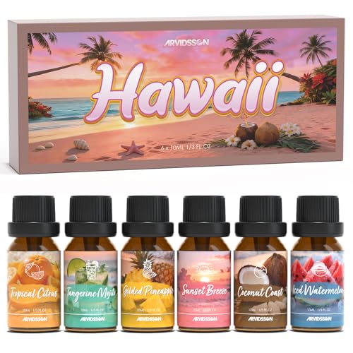 ARVIDSSON Hawaii Fragrance Oil Set, Summer Essential Oils for Diffuser, Tropical Scent Oils - Sunset...