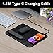 VIVIYA 15W Wireless Charging Mouse Pad with Detachable Wrist Support, Fast QI Phone Charger Mouse Mat for iPhone 16/15/14/13/12/11/X and Samsung Multiple Mobile Devices (Black)