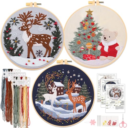 Broderie débutant kit complet pour passer un hiver cocooning au coin du feu