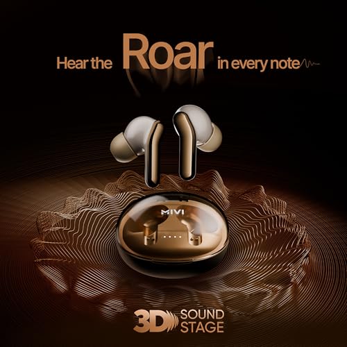 Image of Mivi DuoPods Roar (New Launch) 13mm AAC Audio Tech | AI-ENC | Dual Mic | 5.3 Bluetooth Ear Buds | 70Hrs Battery | Fast Charge | IPX4 | Low Latency | Gaming Earbuds