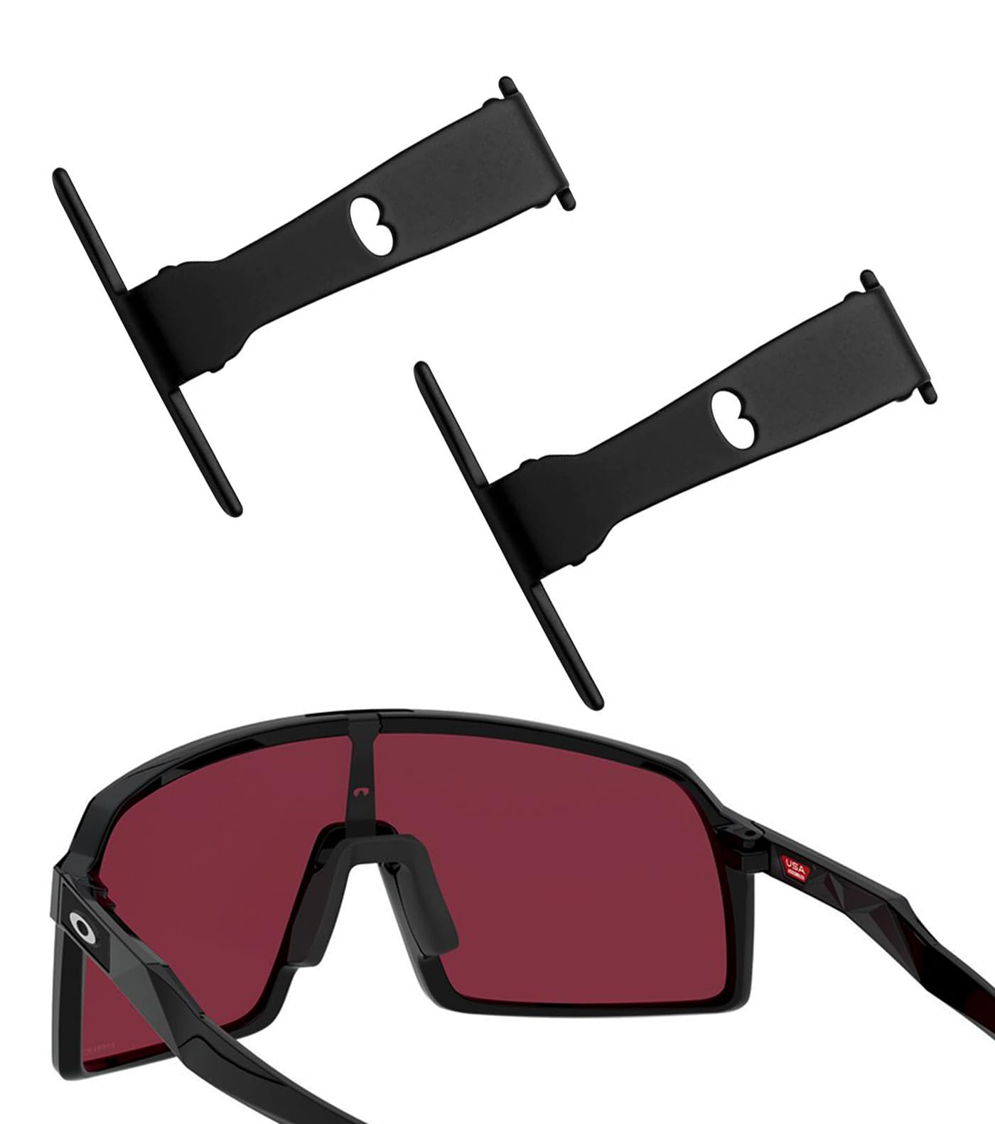 2 Pieces Replacement Wicket Metal for Oakley Sutro OO9406/Sutro Asian Fit OO9406A/Sutro S OO9462 Sunglasses Frame, Black Nose Bridge Wicket