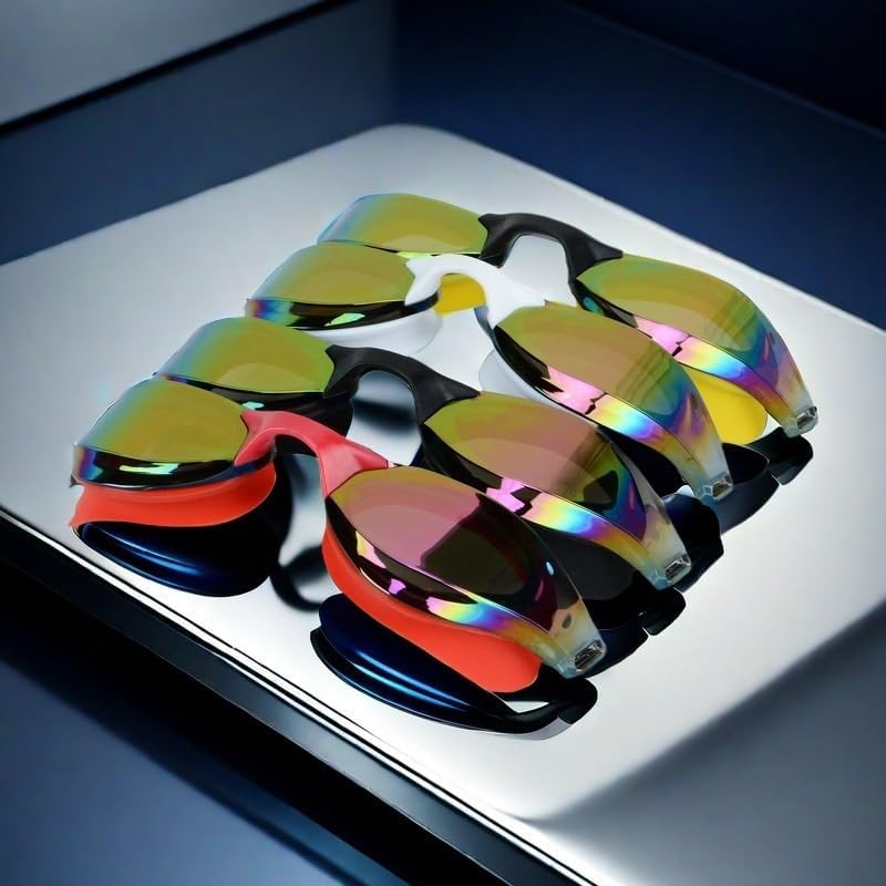 Silicone Color Coating Swimming Goggles Adult Waterproof Anti-fog Swim Glasses