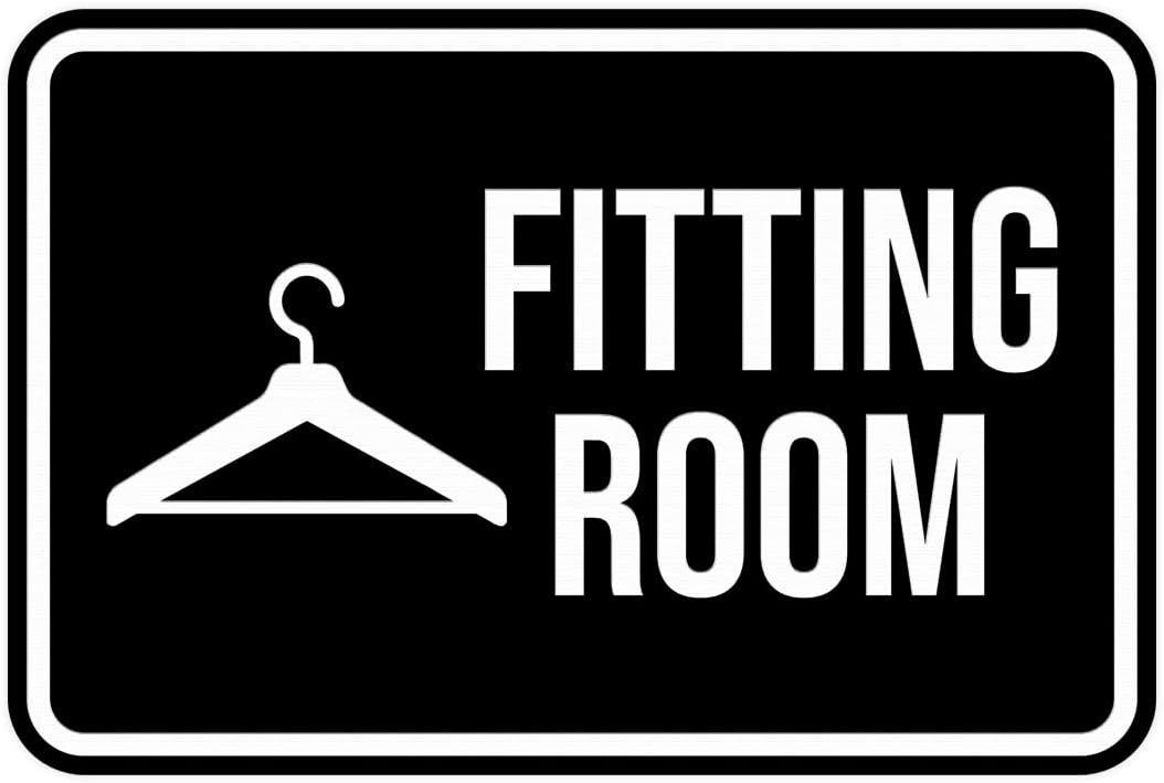 Classic Framed Fitting Room Sign (Black) - Medium