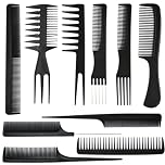 Hair Comb - Anti-Static Tail Combs Fine Tooth Combs Salon Barber Hairdressing Comb with Stainless Steel Handle for Women and Men