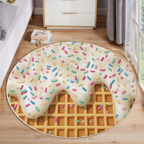 Tapis rond antidérapant marron 60 cm pour sécuriser les jeux