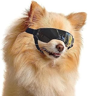 Enjoying Small Dog Sunglasses UV Protection Windproof Antifog Doggy Goggles for Pet Eye Wear, Black