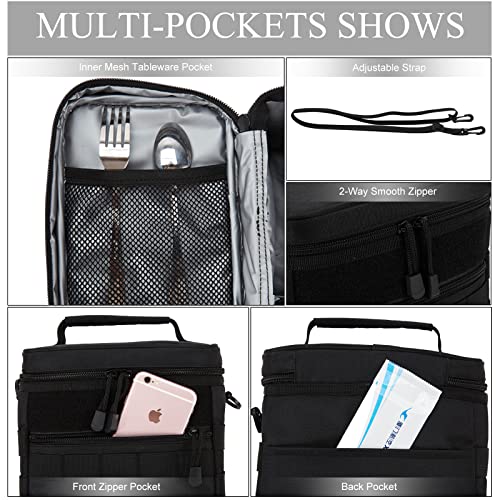 Yokelly Tactical Lunch Bag Military Molle Lunch Box Picnic Beach Leak Proof Lunch Kit Tote Bag #TOP3