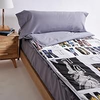 10XDIEZ Funda Saco nórdico (No Incluye el Relleno nórdico) (Broadway Gris - Cama 105cm)