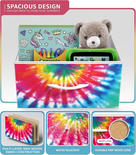 Sorbus Dresser with Fabric Drawers & Wood Top (8 Drawer, Dark Tie-dye) - image 5