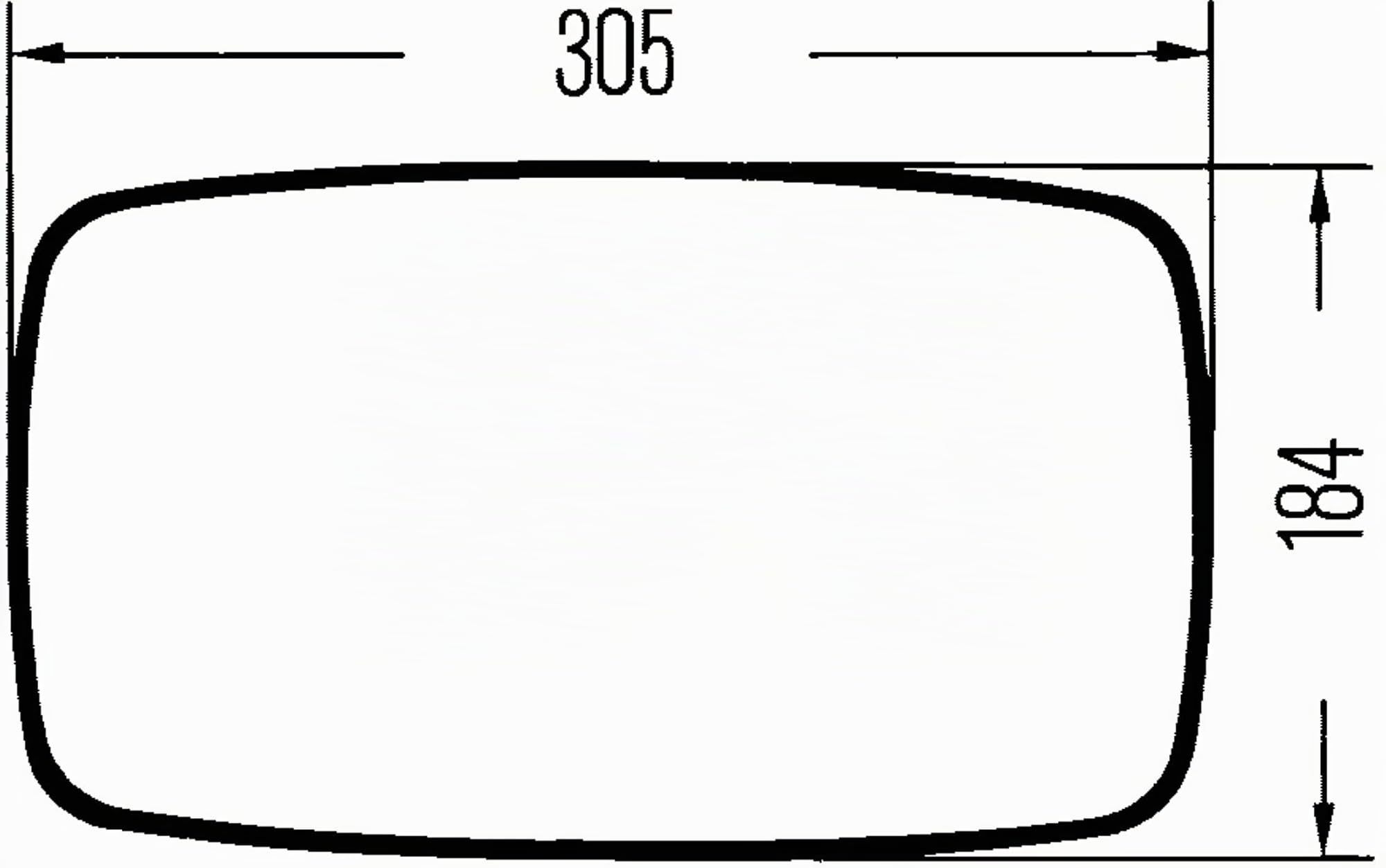 HELLA 8SB 003 614-001 Specchio retrovisore esterno, Alloggiamento in plastica, nero, Largh. 184mm, Alt. 305mm, bilaterale