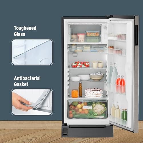 Image of Liebherr 191L 3 Star Inverter, Direct Cool,Handsfree Open with Foot Pedal, Pocket Handle,Single Door Refrigerator,20 Yrs Warranty on Compressor,Freezer 22L, Vegetable Organiser,Grey Steel(2024 Model)