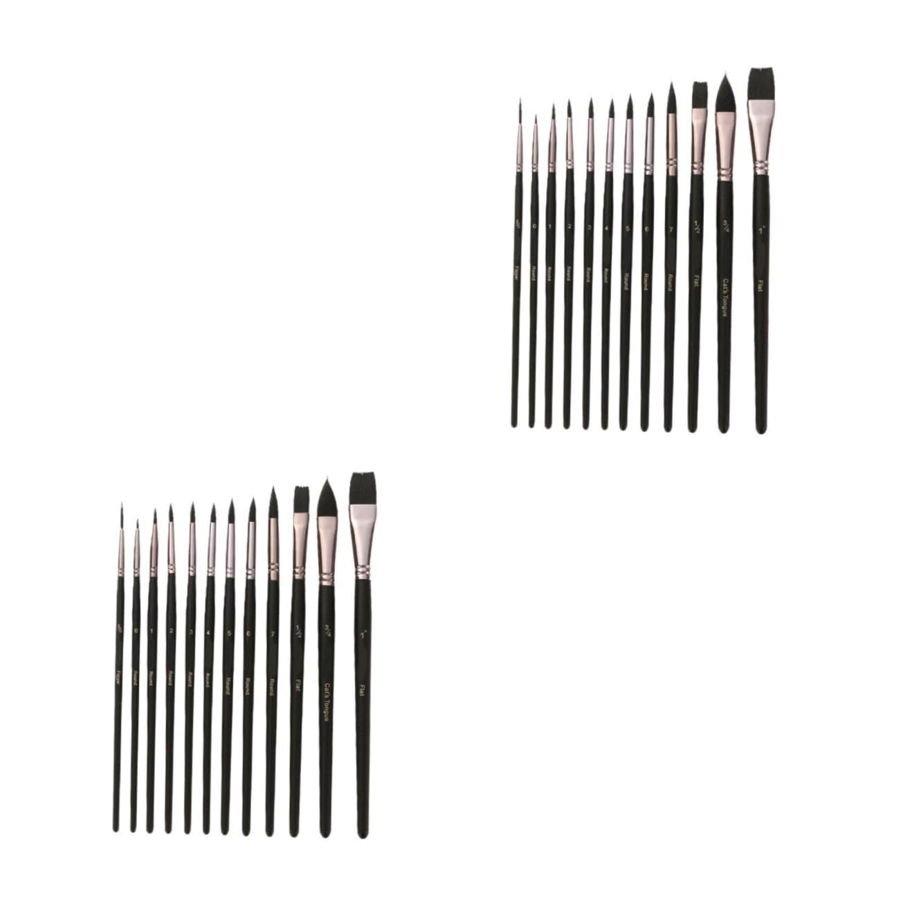 ARTIBETTER 2 Series Pincel De Acuarela Bolígrafo Pinceles Arte Pintar Escobilla Rotuladores Acuarelables Escobas Lápiz Delineador De Uñas Pincel De Pintura De Detalle Black 12 Piezas*2