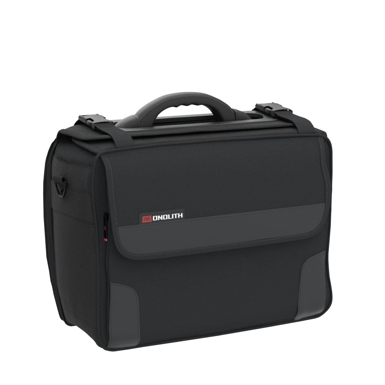 monolith 2000002168 - Pilotenkoffer Soft aus Nylon, Aktenkoffer 21 Liter, 15,6 Zoll Laptopfach, schwarz