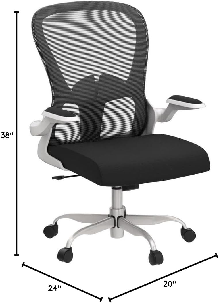 Ergonomic Office Chair, Comfort Swivel Home Office Task Chair, Breathable Mesh Desk Chair, Lumbar Support Computer Chair with Flip-up Arms and Adjustable Height - Image 2