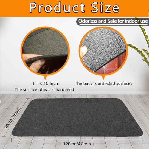 Ungraded Chair Mat for Hardwood Floor,36\"x48\" Desk Chair Mat,Anti-Slip Office Chair Mat, Computer Gaming Floor Mat for Rolling Chair, Under Desk Rug Floor Protector,Easy Clean - Thumbnail 3