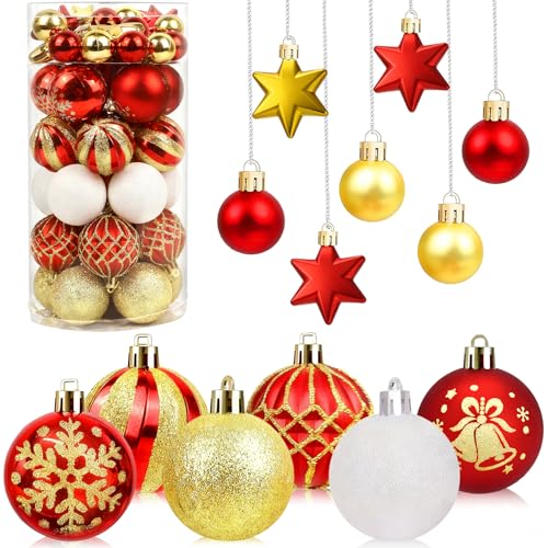 40 Stück Weihnachtskugeln Kunststoff...