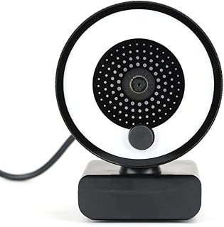 Conference Camera HD Autofocus Webcam Light With Tripod Stand 1080P 2K Web Camera For PC Computer Camera With Microphone Ring Light Web Cam Video Conference Camera (Color : 1080P NO Light)