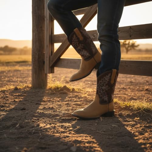 Image of SUREWAY Cowboy Boots For Men Square Toe Western Boot